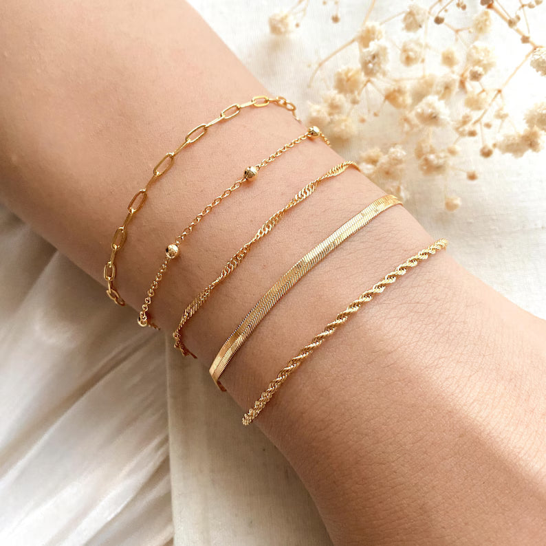 Timeless Elegance Bracelet”  “Golden Grace”  “The Luxe Link”  “Radiant Charm”